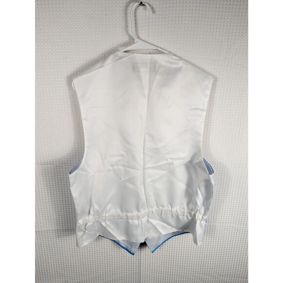 John Galante After Six Vest Men’s Medium Blue Patterned Formal Wedding Prom Tux - Picture 4 of 4